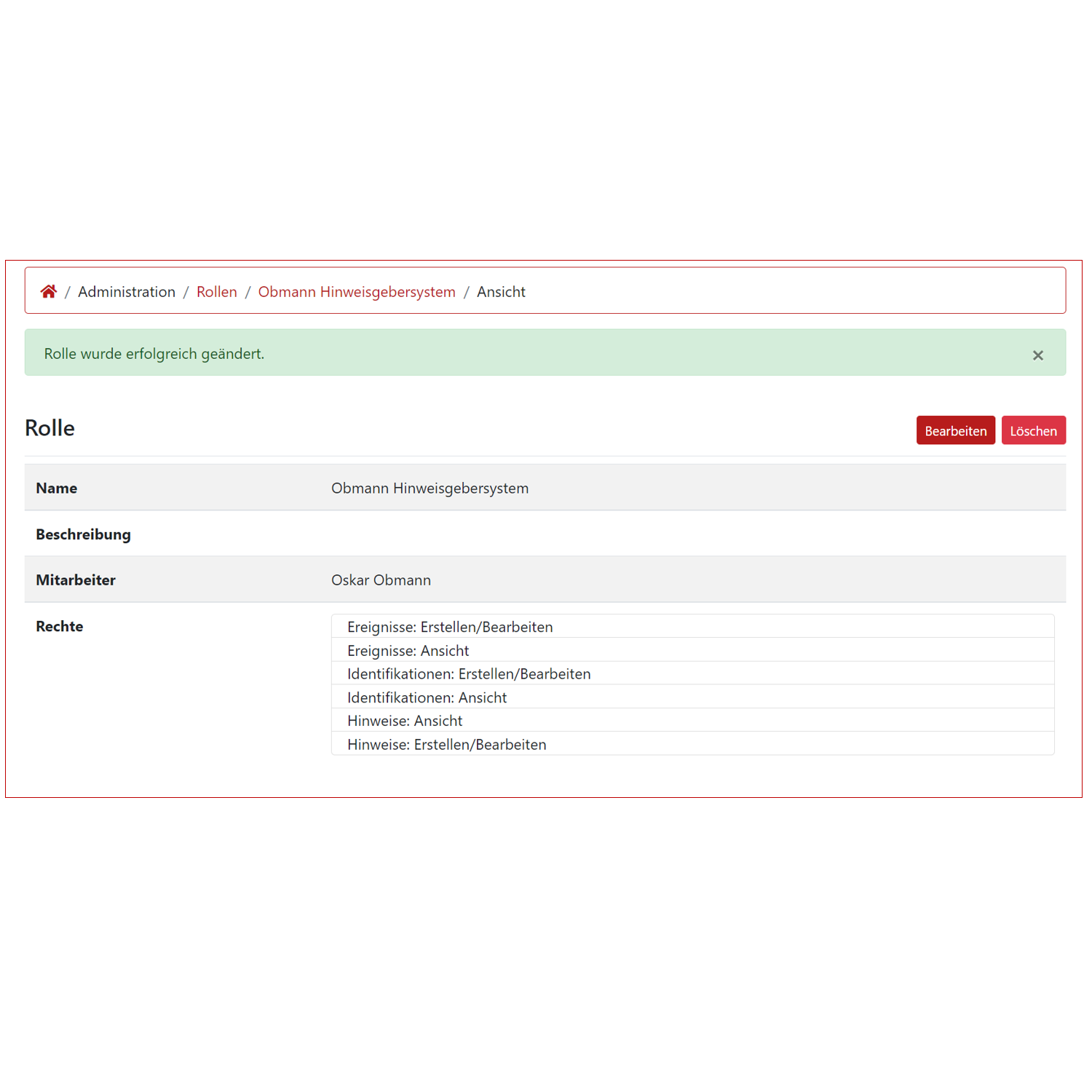 Screenshot GRC-COCKPIT Rollen im Hinweisgebersystem vergeben